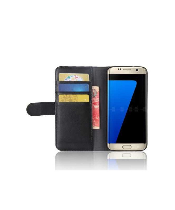Housse Samsung Galaxy S7 Edge Cuir Premium - Noir