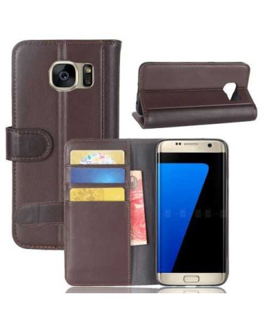 Housse Samsung Galaxy S7 Edge Cuir Premium - Marron