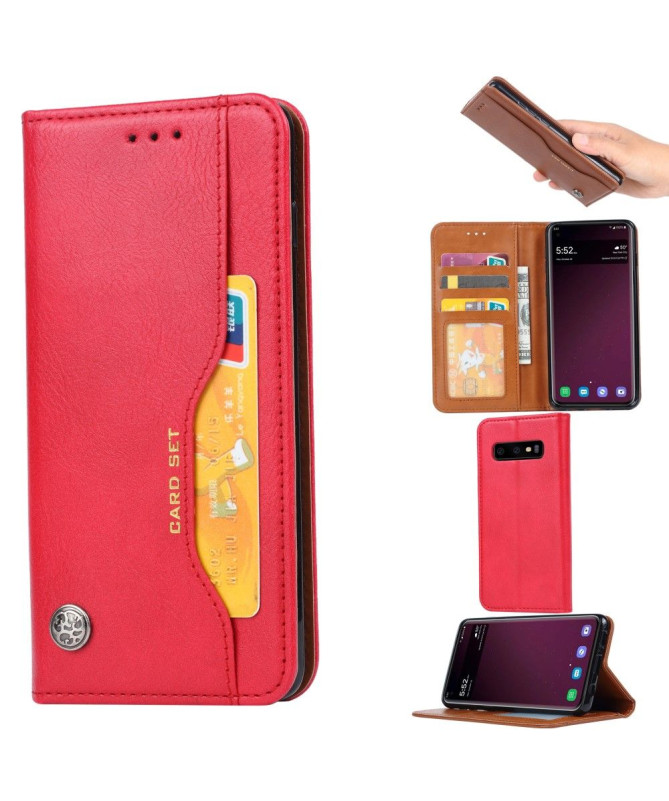 Samsung Galaxy S10 - Étui porte cartes cuir stand case