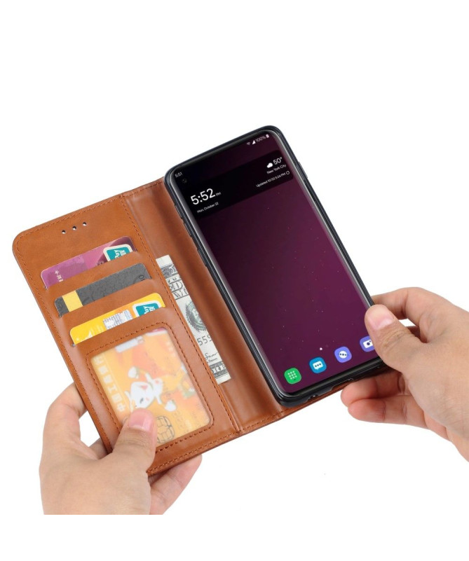 Samsung Galaxy S10 - Étui porte cartes cuir stand case
