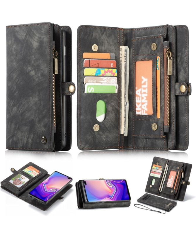 Samsung Galaxy S10 - Coque et étui portefeuille 2-en-1 - Noir