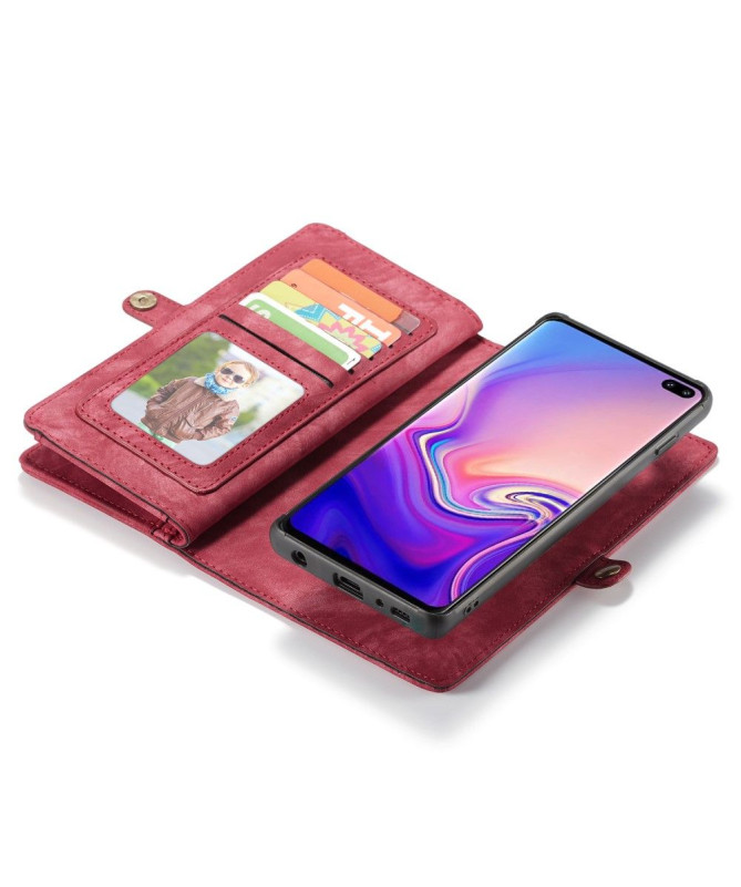 Samsung Galaxy S10 - Coque et étui portefeuille 2-en-1 - Rouge