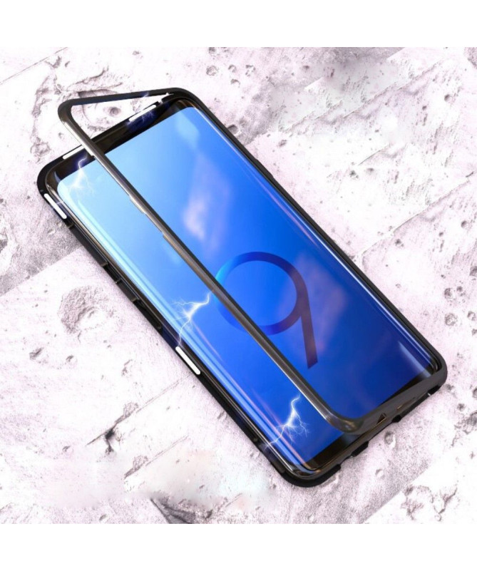 Samsung Galaxy S8 Plus - Coque magnétique détachable dos verre trempé