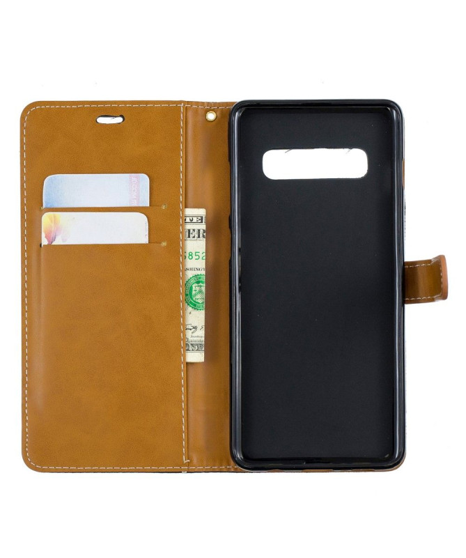 Samsung Galaxy S10 Plus - Housse revêtement tissu porte-cartes