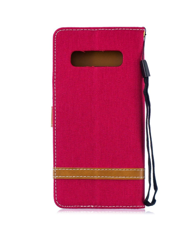 Samsung Galaxy S10 Plus - Housse revêtement tissu porte-cartes
