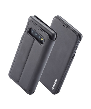 Samsung Galaxy S10 Plus - Coque avec rabat simili cuir