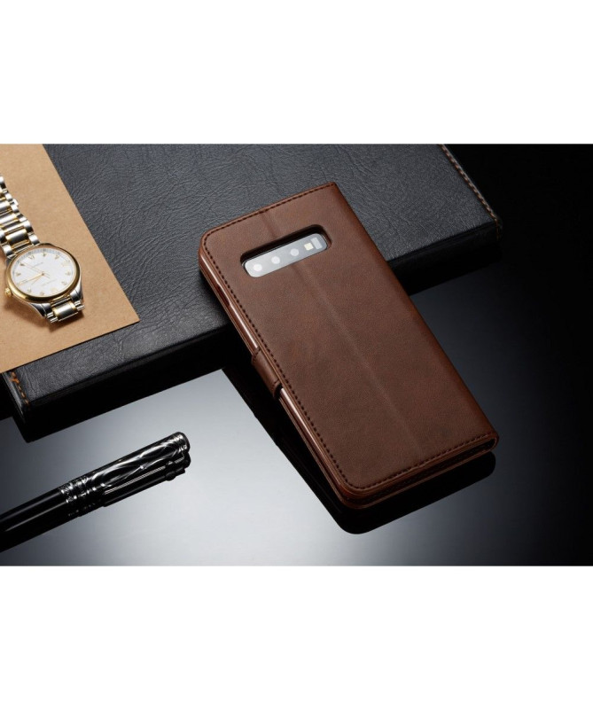 Samsung Galaxy S10 Plus - Etui en cuir style portefeuille