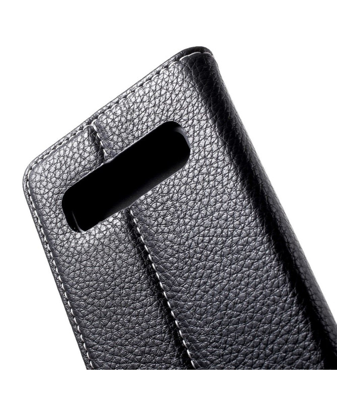 Samsung Galaxy S10 - Etui cuir texturé avec support