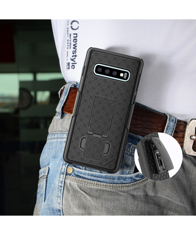 Samsung Galaxy S10 - Coque intégrale avec clip ceinture