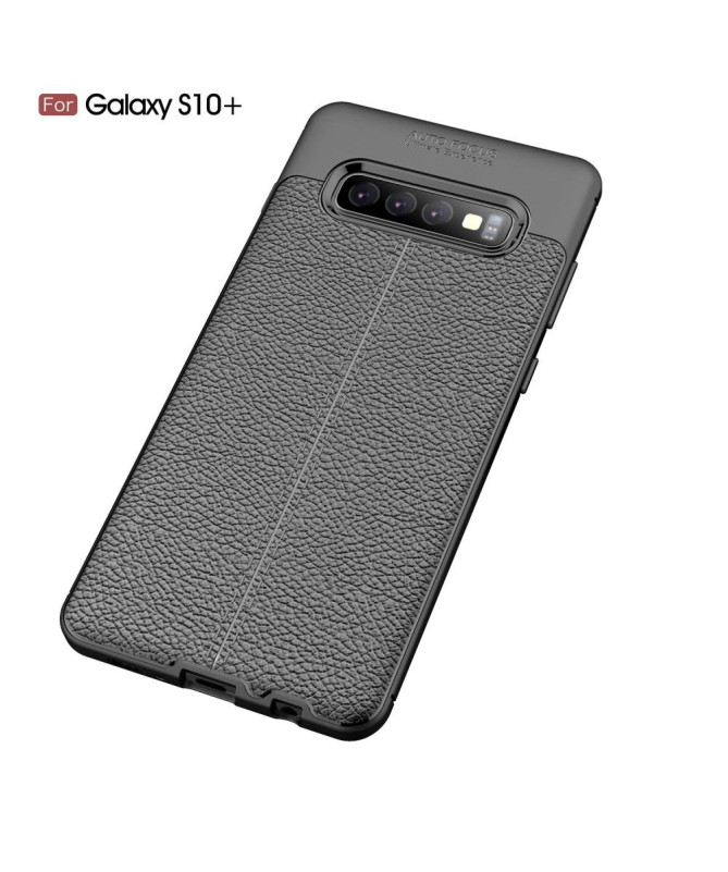 Samsung Galaxy S10 Plus - Coque gel finition simili cuir