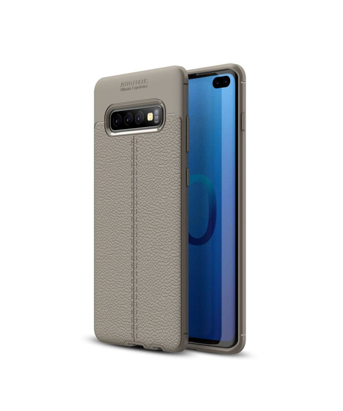 Samsung Galaxy S10 Plus - Coque gel finition simili cuir