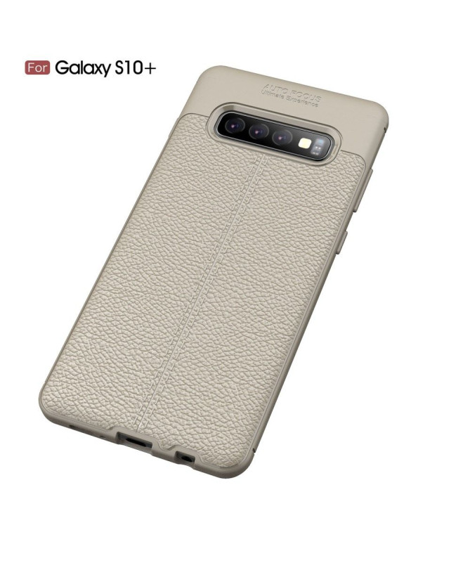 Samsung Galaxy S10 Plus - Coque gel finition simili cuir