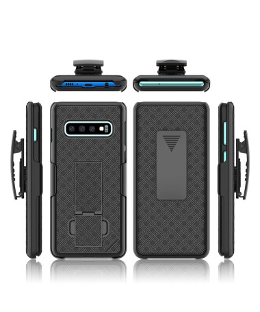 Samsung Galaxy S10 Plus - Coque intégrale avec clip ceinture