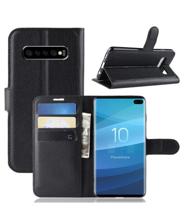 Samsung Galaxy S10 Plus - Étui style cuir porte cartes