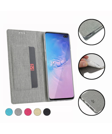 Samsung Galaxy S10 Plus - Etui texturé croisillons support