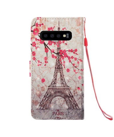 Samsung Galaxy S10 - Housse fleurs et Tour Eiffel