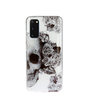 Coque Samsung Galaxy S20 Silicone Rose Skull