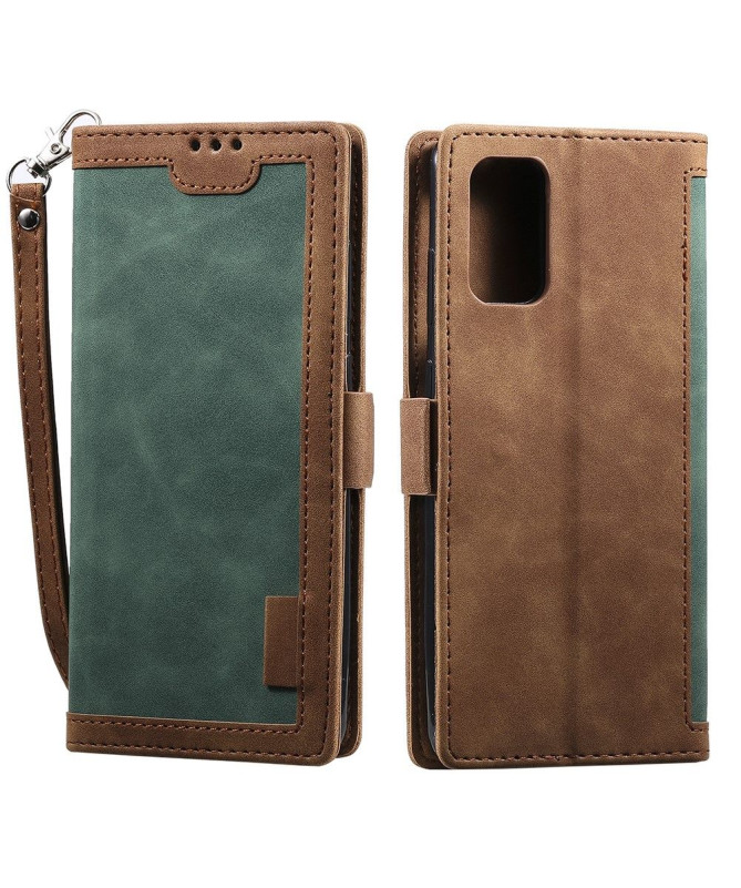 Housse Samsung Galaxy S20 Vintage Pocket avec lanière