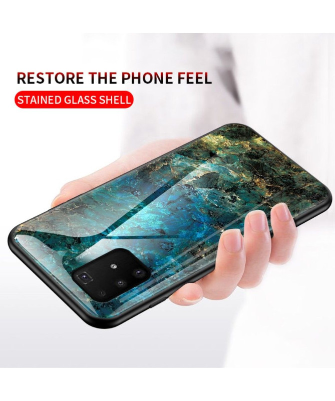 Coque Samsung Galaxy S10 Lite Marbre Océane dos en verre