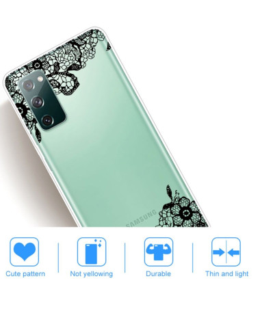 Coque Samsung Galaxy S20 FE fleur dentelle