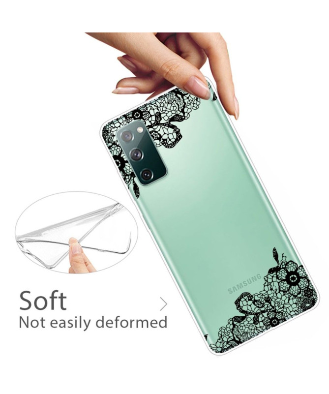 Coque Samsung Galaxy S20 FE fleur dentelle