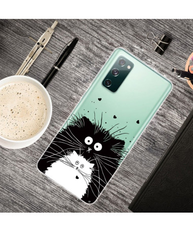 Coque Samsung Galaxy S20 FE chats noir et blanc