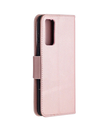 Étui folio effet cuir grainé pour Samsung Galaxy S20 FE Or Rose - photo 17