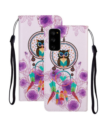 Housse Samsung Galaxy S20 FE hibou et attrape rêves colorés