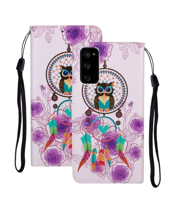 Housse Samsung Galaxy S20 FE hibou et attrape rêves colorés