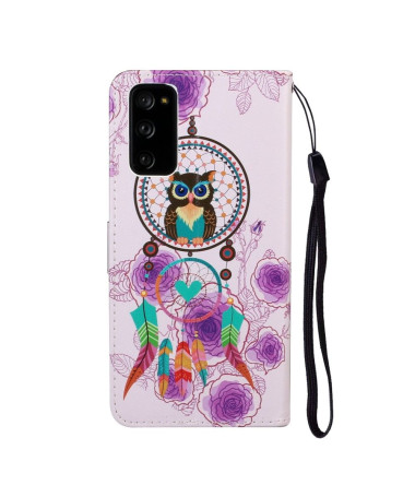 Housse Samsung Galaxy S20 FE hibou et attrape rêves colorés