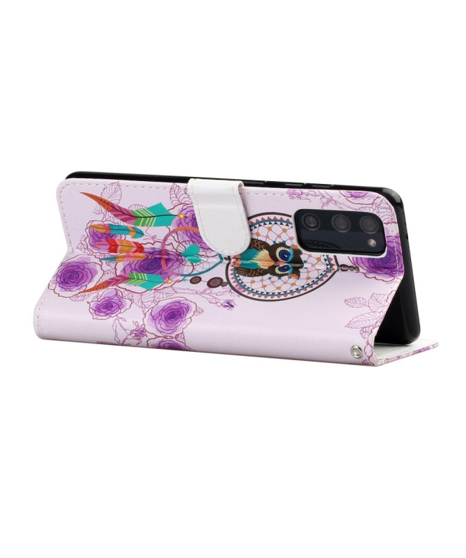 Housse Samsung Galaxy S20 FE hibou et attrape rêves colorés