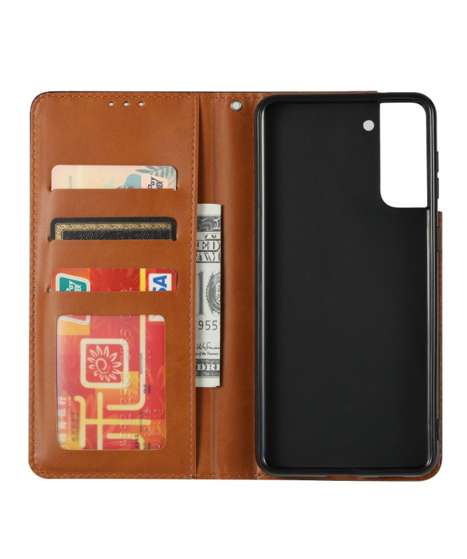 Housse Samsung Galaxy S21 Plus simili cuir stand case