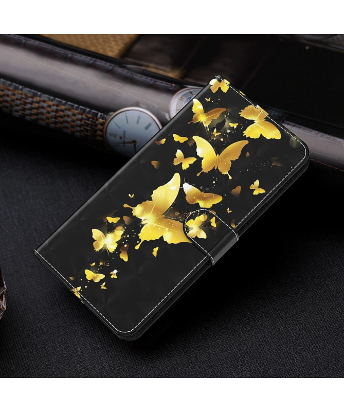 Housse Samsung Galaxy S21 Plus 5G papillons dorés