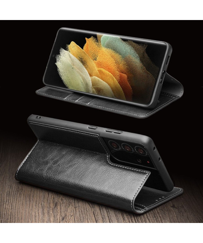 Housse Samsung Galaxy S21 Plus 5G fait main en cuir véritable