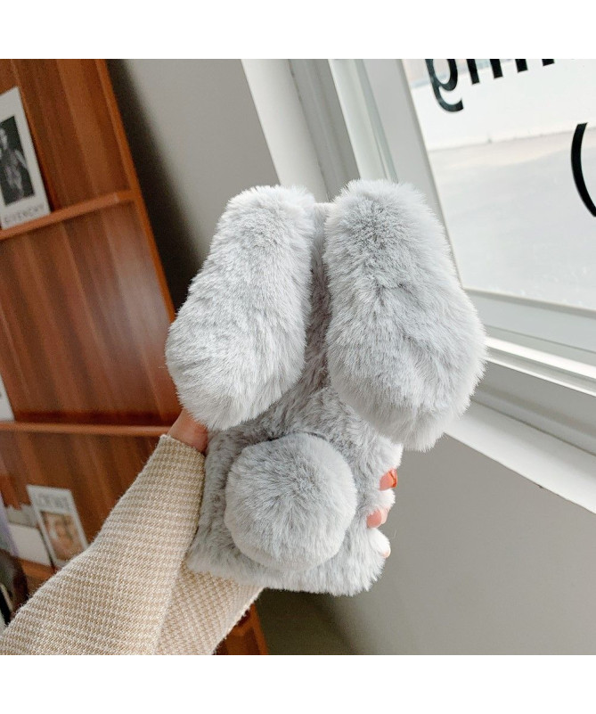 Coque Samsung Galaxy S21 5G Lapin Fausse Fourrure