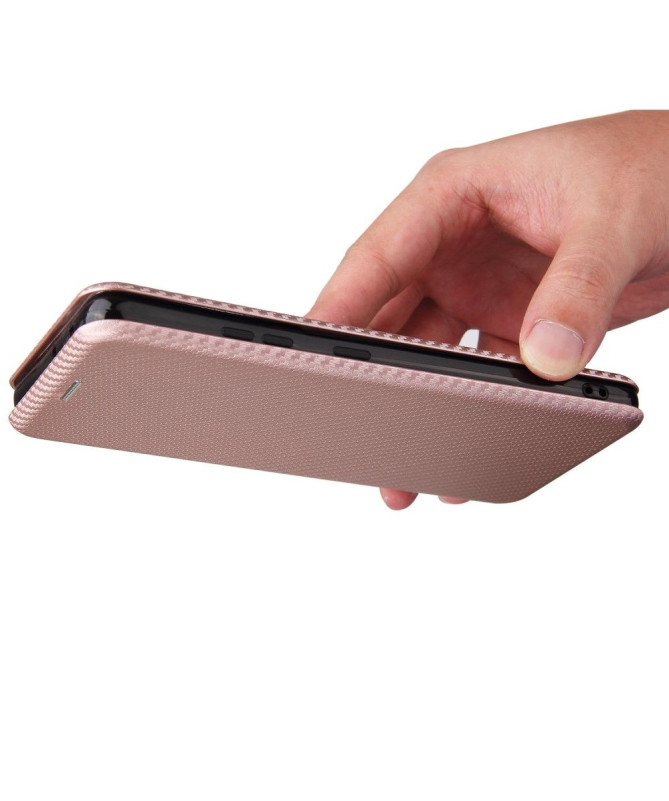 Housse Samsung Galaxy S21 Ultra 5G Simili Cuir Style Fibre de Carbone