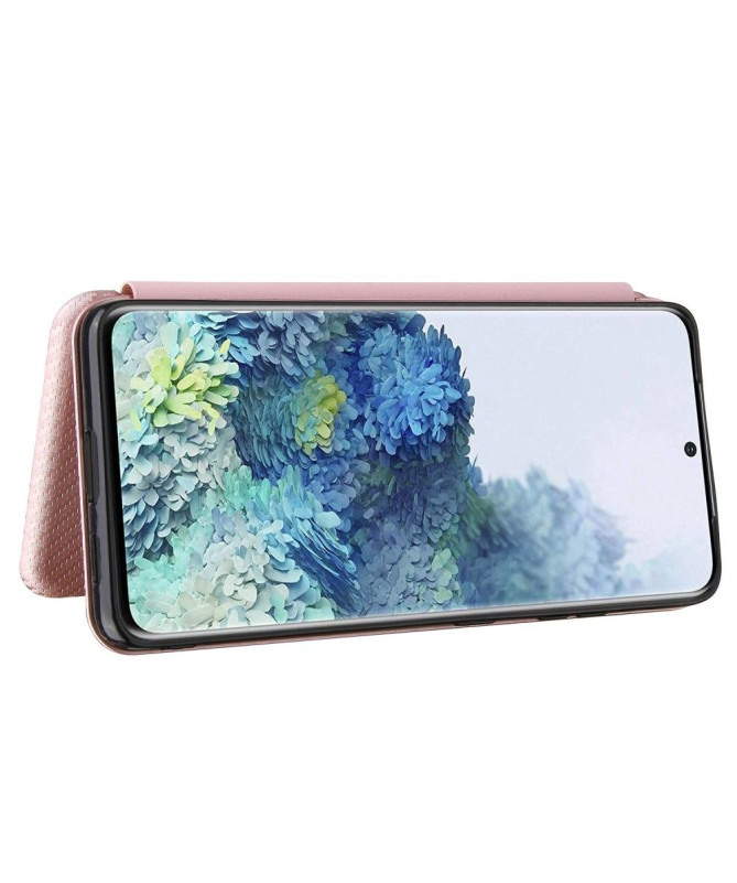 Housse Samsung Galaxy S21 Ultra 5G Simili Cuir Style Fibre de Carbone
