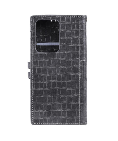 Housse Samsung Galaxy S21 Ultra 5G Style Cuir Effet Croco