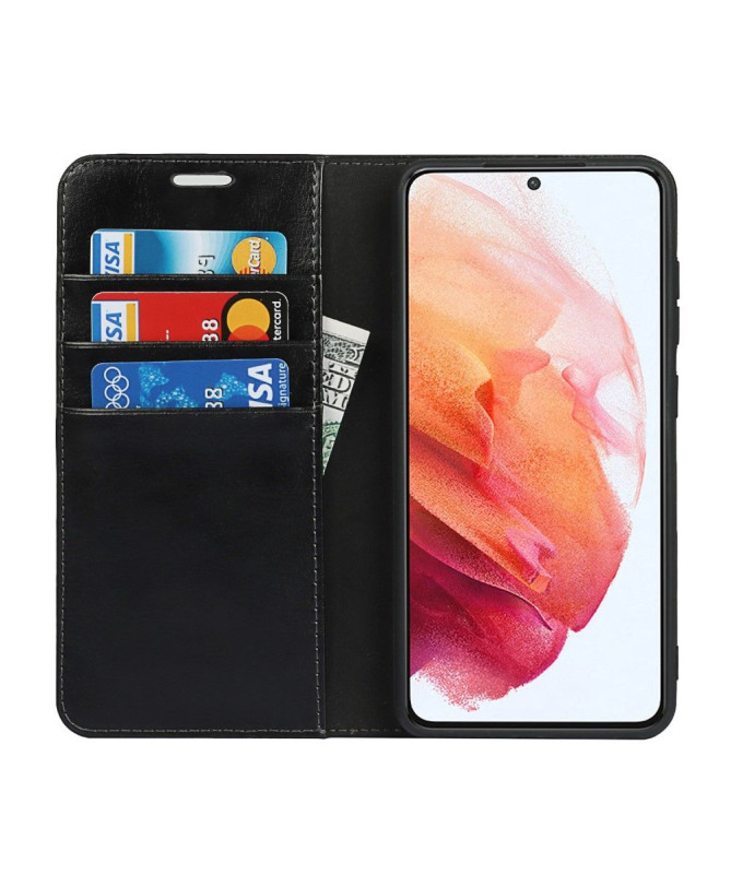 Housse Samsung Galaxy S21 FE Cuir Porte Cartes Fonction Support