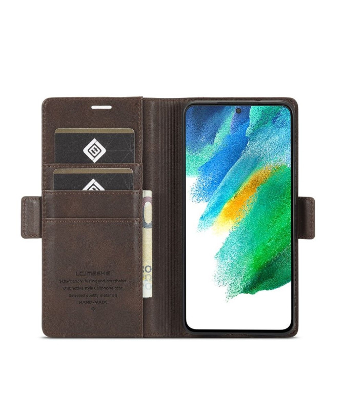 Housse Samsung Galaxy S21 5G LC.IMEEKE Folio effet cuir