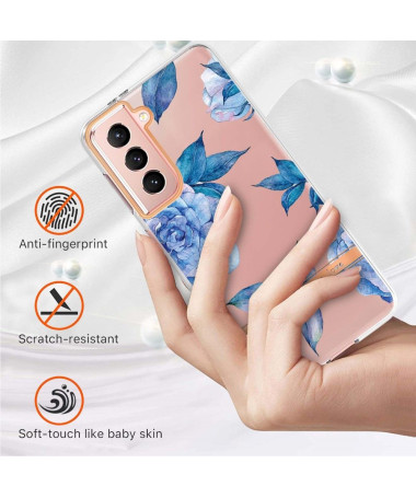 Coque Samsung Galaxy S21 5G Pivoine bleu