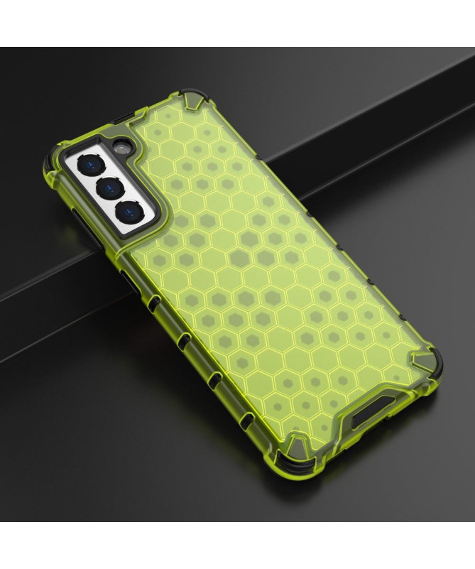 Coque Samsung Galaxy S21 5G à cordon Design Nid d'abeille