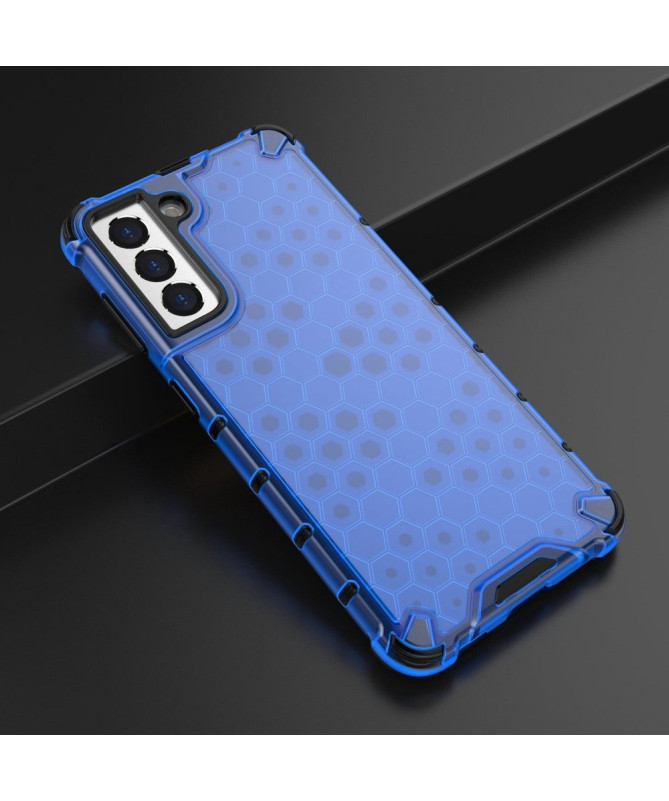 Coque Samsung Galaxy S21 5G à cordon Design Nid d'abeille