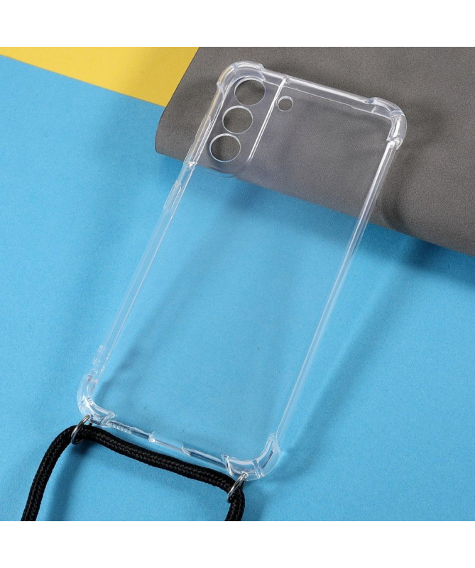 Coque Samsung Galaxy S21 FE avec cordon bandoulière transparent