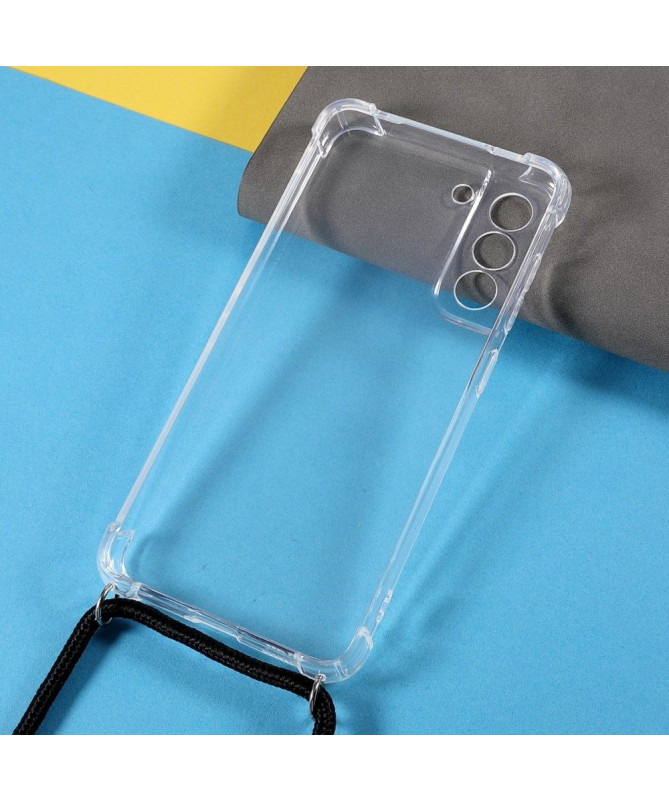 Coque Samsung Galaxy S21 FE avec cordon bandoulière transparent