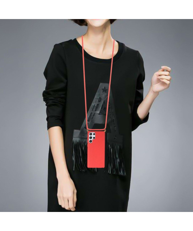 Coque Samsung Galaxy S22 Ultra avec cordon bandoulière