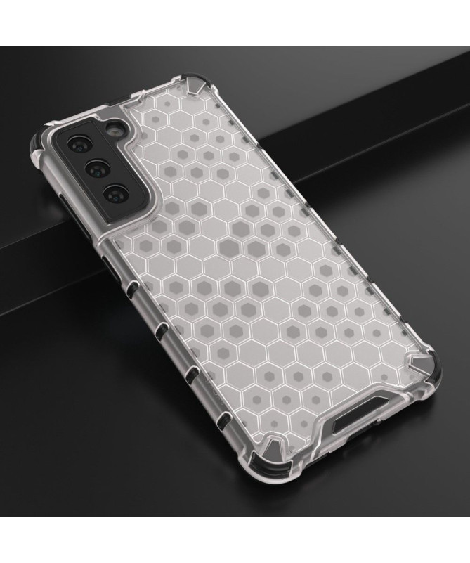 Coque Samsung Galaxy S21 FE à cordon Design Nid d'abeille