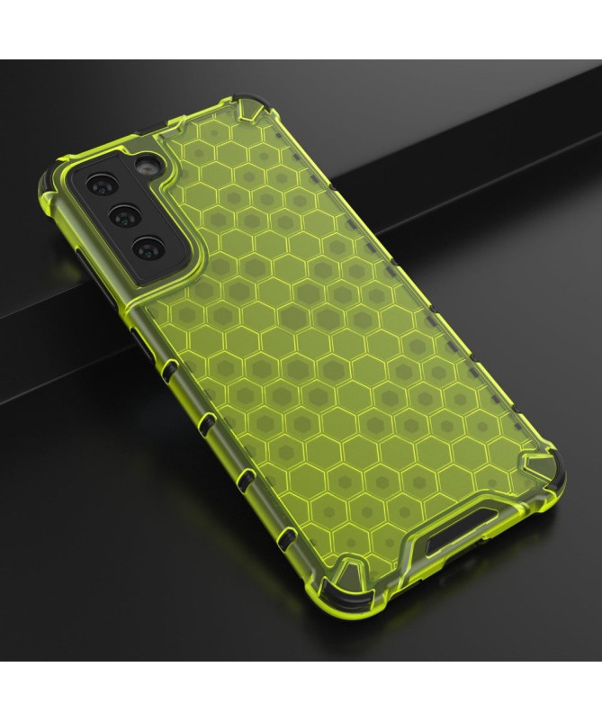 Coque Samsung Galaxy S21 FE à cordon Design Nid d'abeille