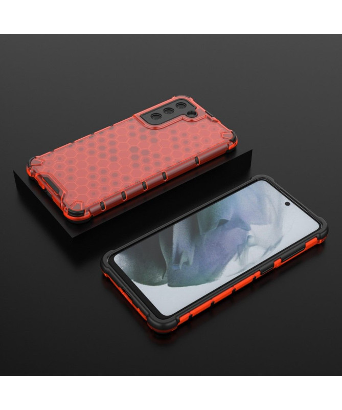 Coque Samsung Galaxy S21 FE à cordon Design Nid d'abeille