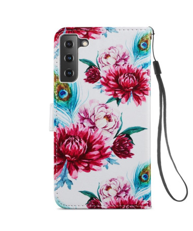 Housse Samsung Galaxy S21 FE Paon fleur